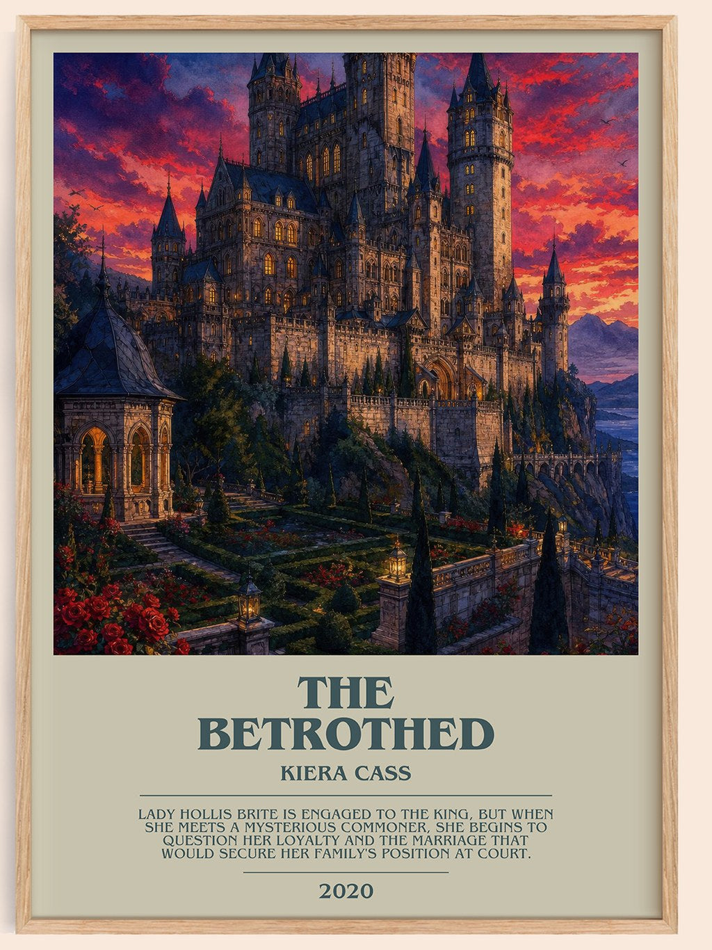 The Betrothed bookish book poster by Kiera Cass – framed literary art print