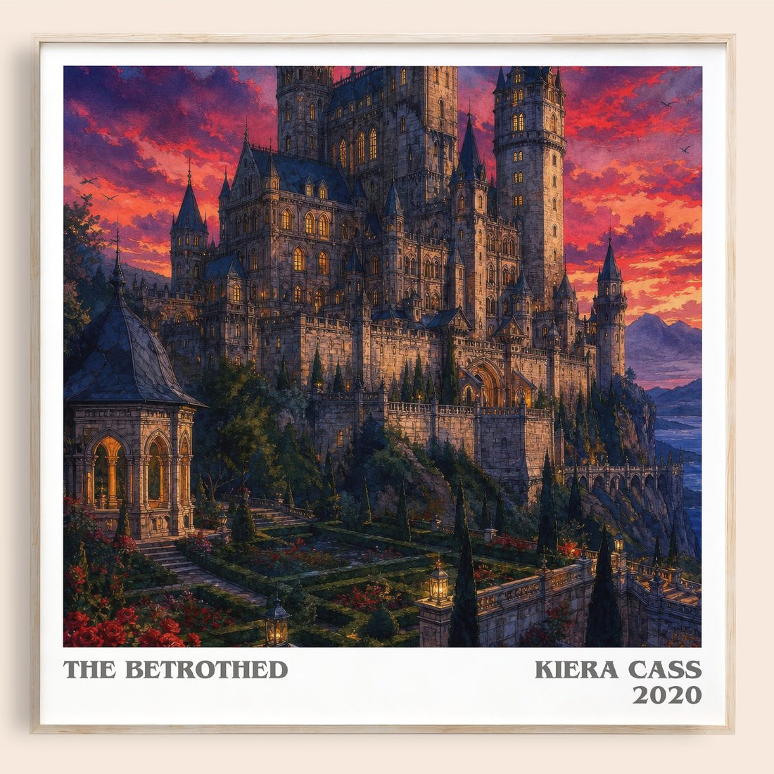 The Betrothed literary book poster by Kiera Cass – framed literary art print