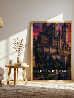 The Betrothed watercolour print in frame leaning in hallway – fantasy wall art
