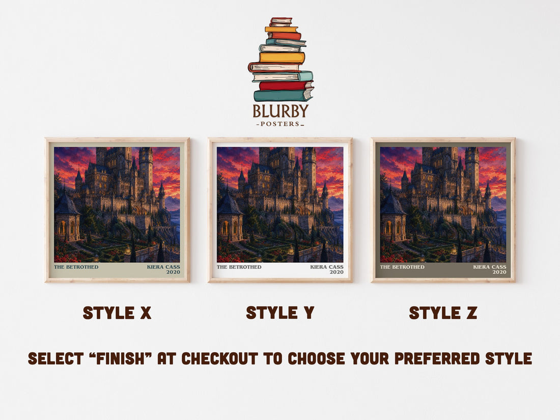 The Betrothed literary print in frame leaning in hallway – fantasy wall art (mockup)