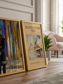 The Selection Stories watercolour print framed by window – literary home decor
