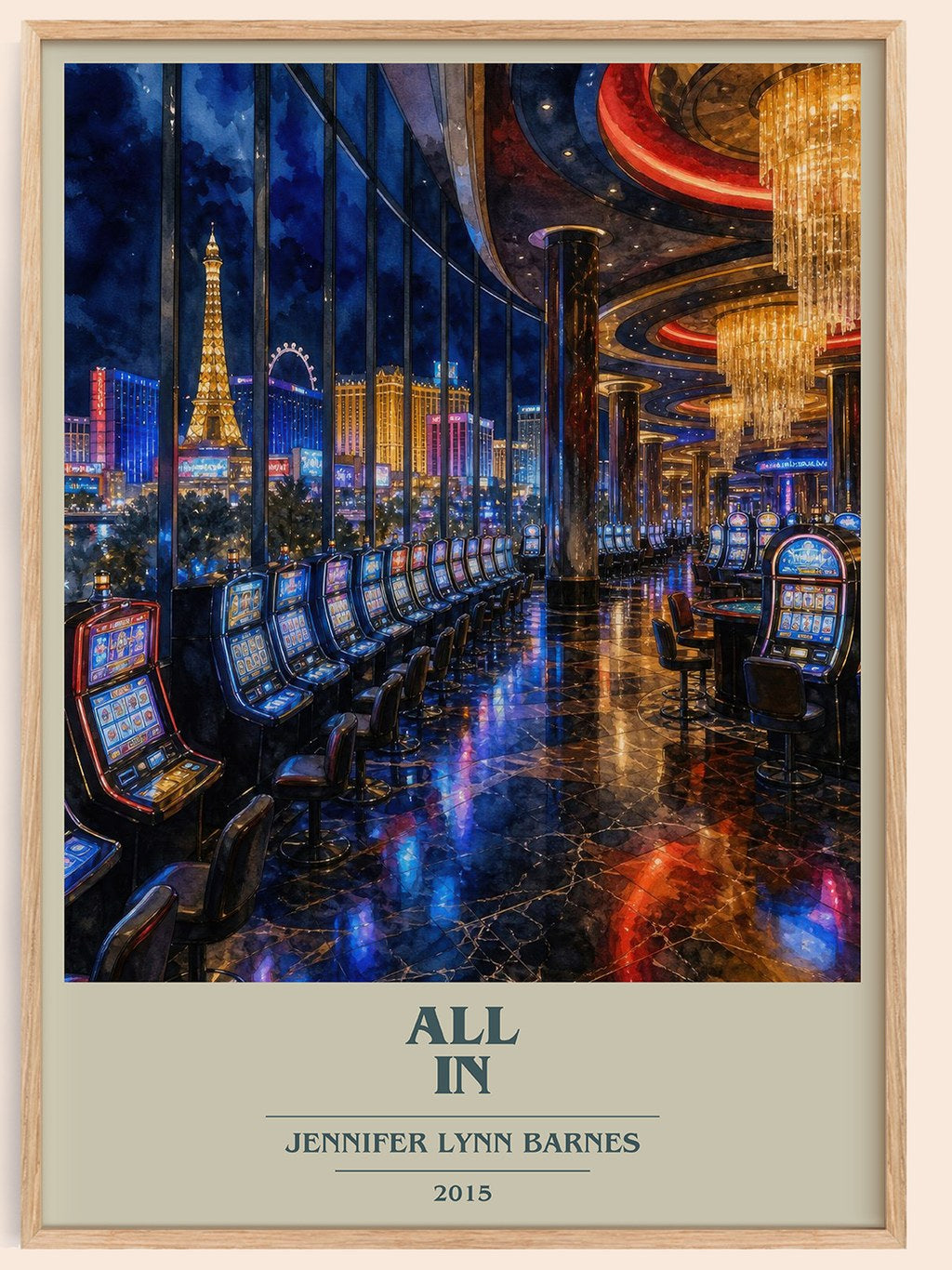 All In book cover book poster by Jennifer Lynn Barnes – framed literary art print