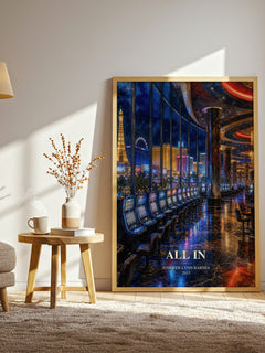 All In watercolour print in frame leaning in hallway – young adult wall art