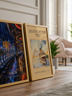 All In watercolour print framed by window – literary home decor