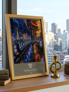 All In book cover print framed by window – literary home decor