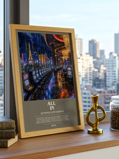 All In bookish print framed by window – literary home decor