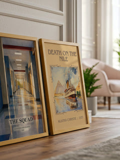 The Squad watercolour print framed by window – literary home decor