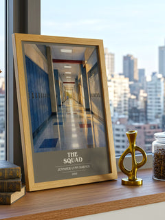 The Squad book cover print framed by window – literary home decor