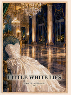 Little White Lies watercolour book poster by Jennifer Lynn Barnes – framed literary art print