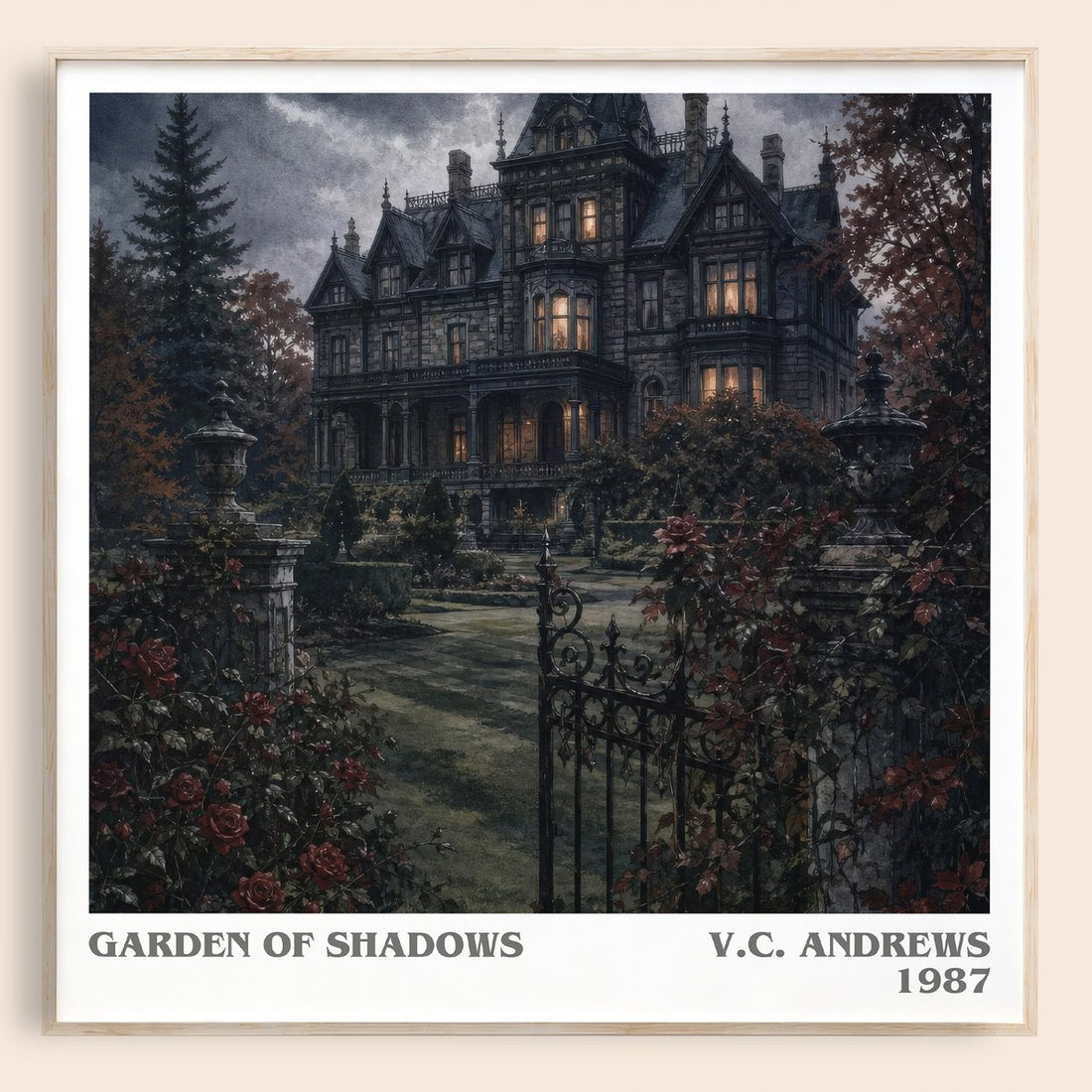 Garden of Shadows literary book poster by V.C. Andrews – framed literary art print