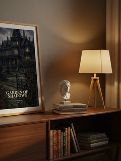 Garden of Shadows watercolour print on bookshelf – V.C. Andrews fan gift