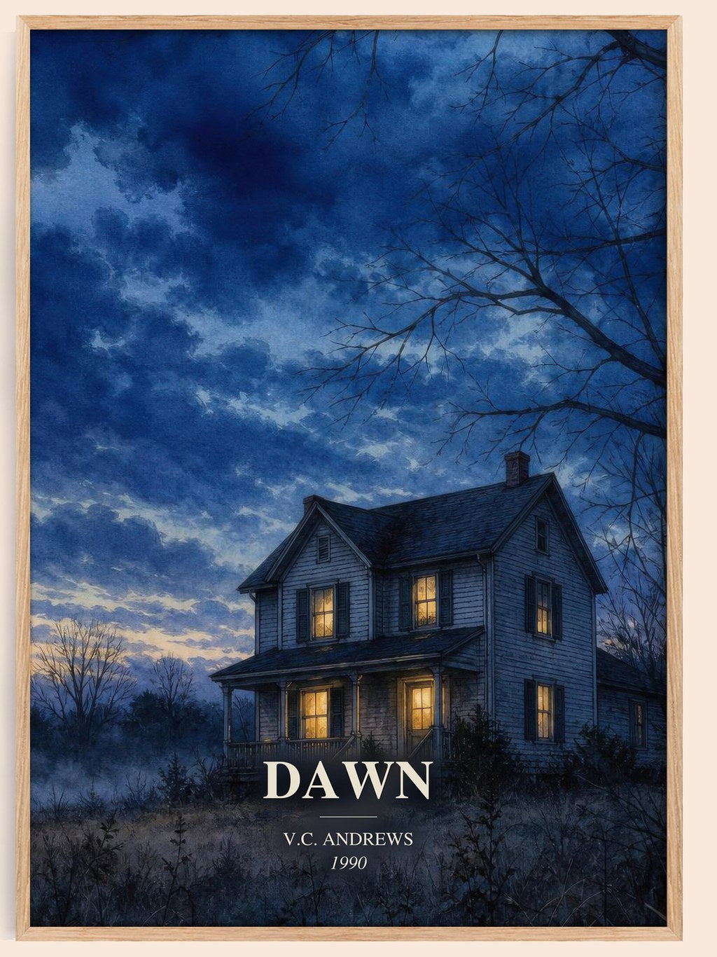 Dawn watercolour book poster by V.C. Andrews – framed literary art print