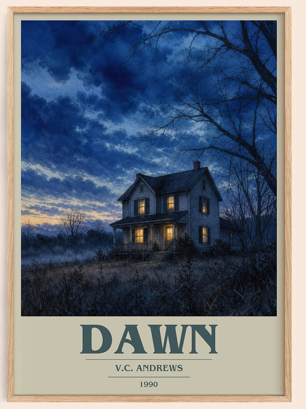 Dawn book cover book poster by V.C. Andrews – framed literary art print