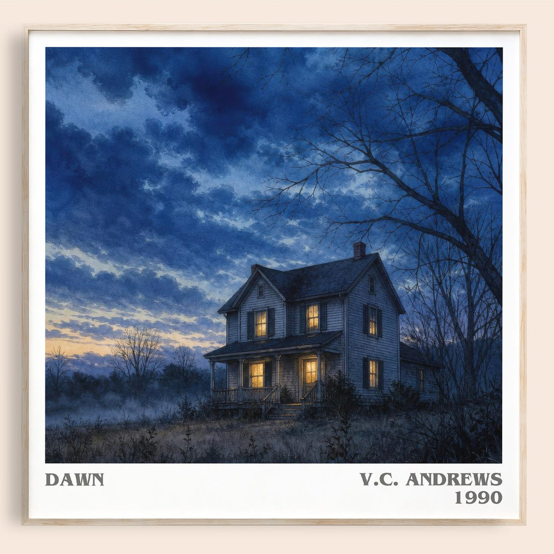 Dawn literary book poster by V.C. Andrews – framed literary art print