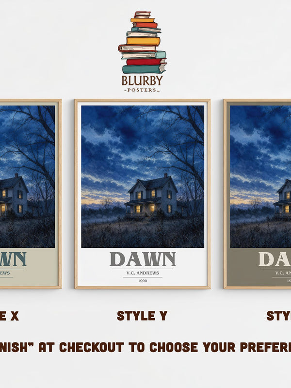 Dawn book cover print in frame leaning in hallway – gothic wall art