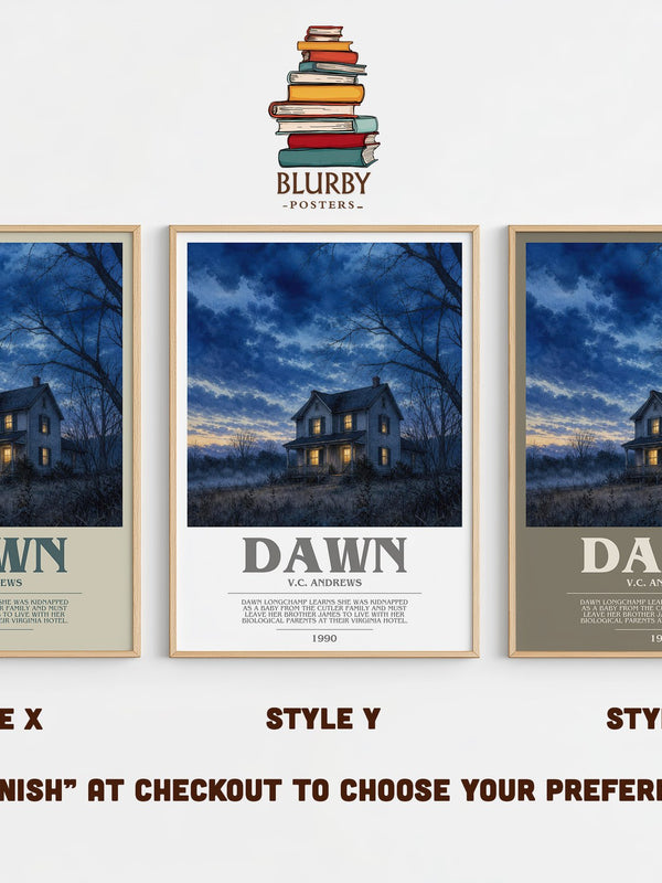 Dawn bookish print in frame leaning in hallway – gothic wall art