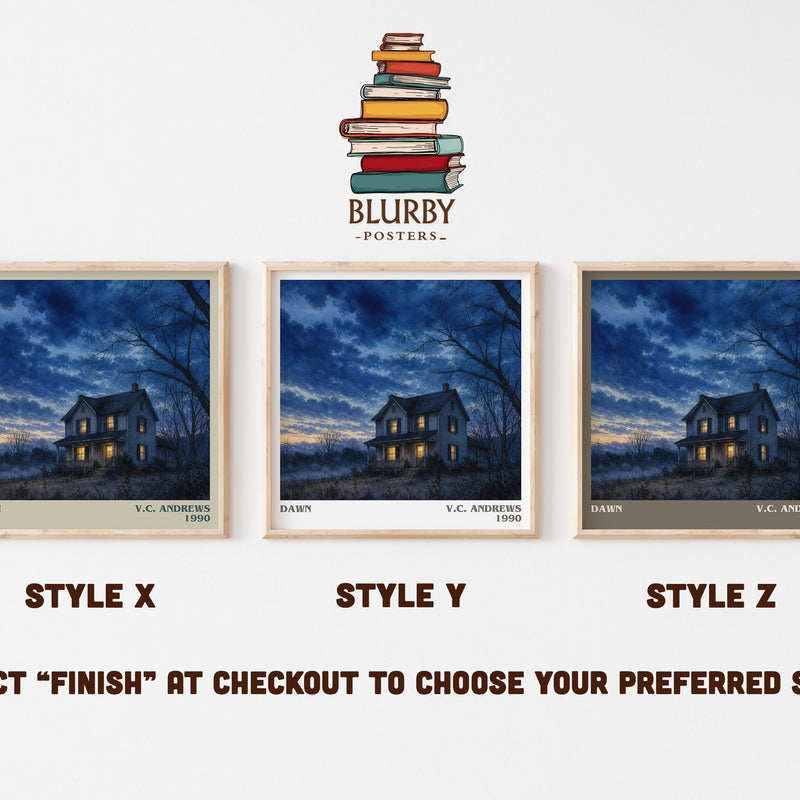 Dawn literary print in frame leaning in hallway – gothic wall art