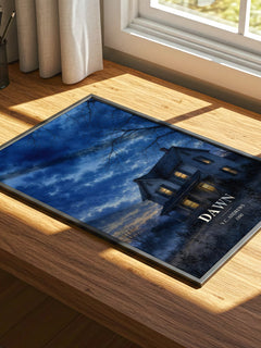 Dawn watercolour book poster framed on wall – gothic wall art