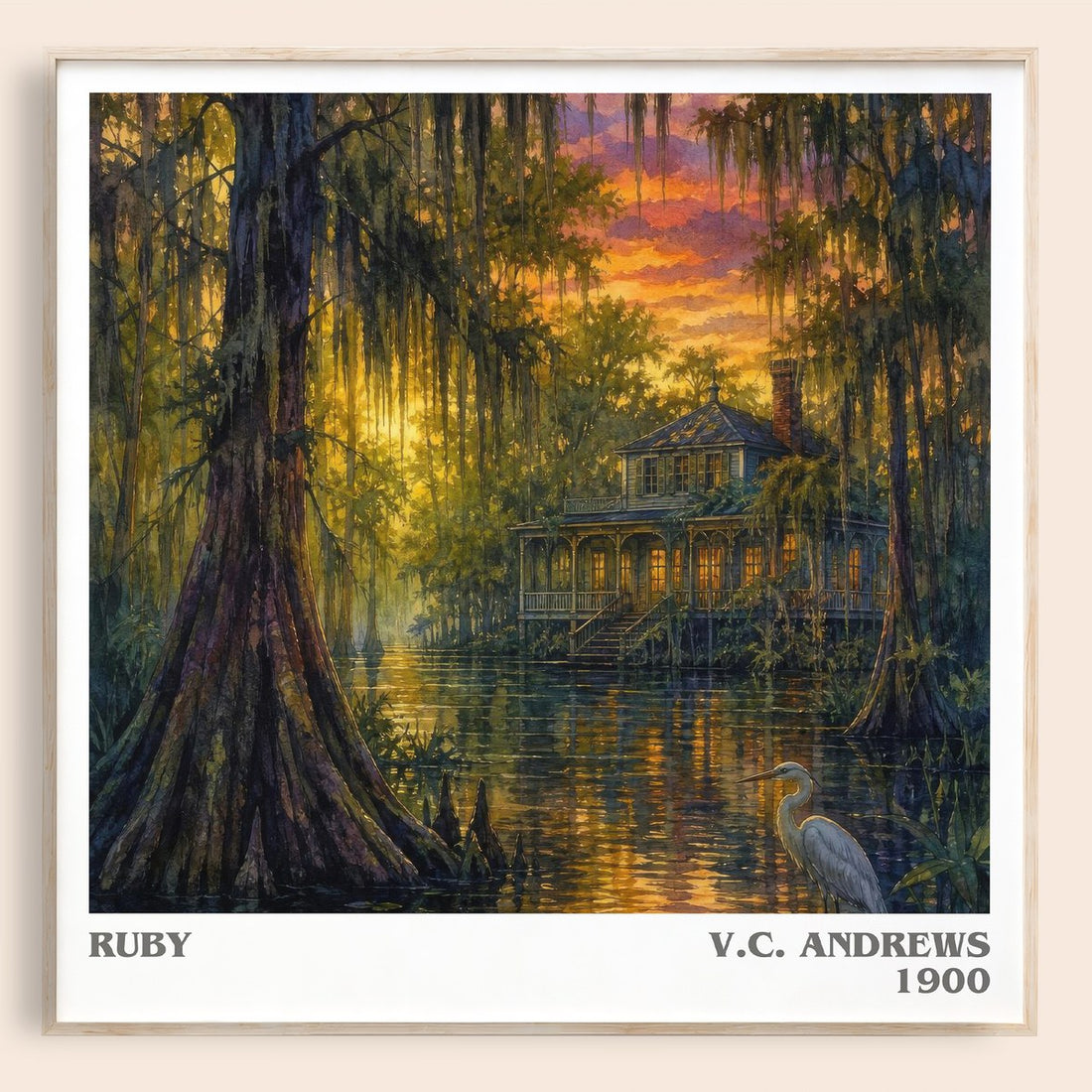 Ruby literary book poster by V.C. Andrews – framed literary art print