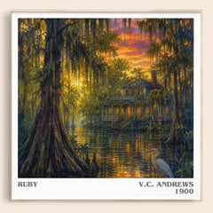 Ruby literary book poster by V.C. Andrews – framed literary art print
