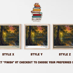 Ruby literary print in frame leaning in hallway – gothic wall art