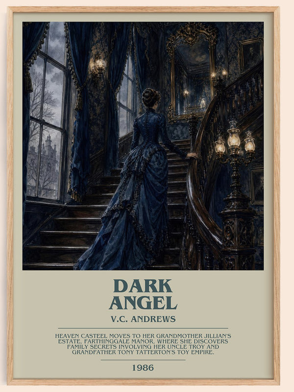 Dark Angel bookish book poster by V.C. Andrews – framed literary art print