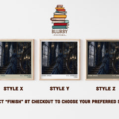 Dark Angel literary print in frame leaning in hallway – gothic wall art