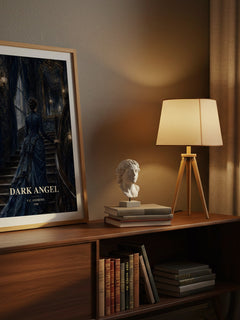 Dark Angel watercolour print on bookshelf – V.C. Andrews fan gift