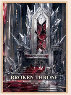 Broken Throne watercolour book poster by Victoria Aveyard – framed literary art print