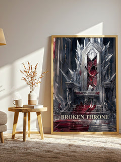 Broken Throne watercolour print in frame leaning in hallway – young adult wall art
