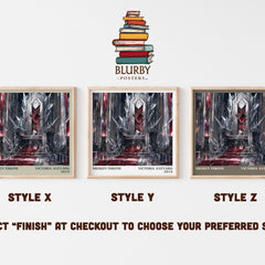 Broken Throne literary print in frame leaning in hallway – young adult wall art