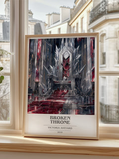 Broken Throne book cover poster colour and style options – Victoria Aveyard book art