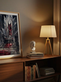Broken Throne watercolour print on bookshelf – Victoria Aveyard fan gift