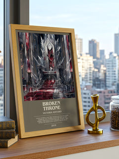 Broken Throne bookish print framed by window – literary home decor
