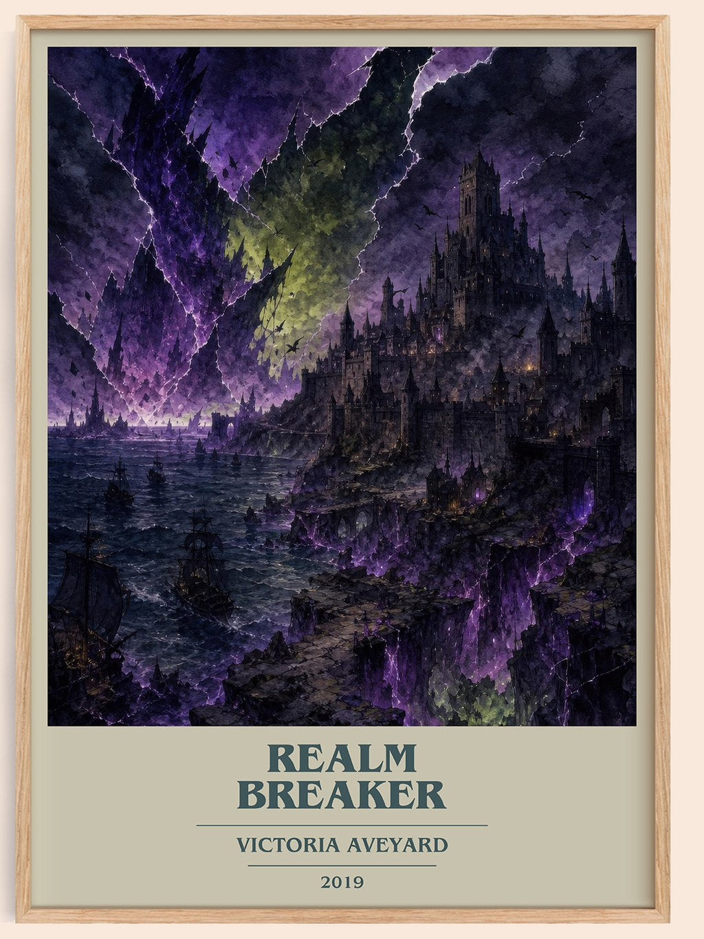 Realm Breaker book cover book poster by Victoria Aveyard – framed literary art print