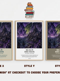 Realm Breaker bookish print in frame leaning in hallway – fantasy wall art