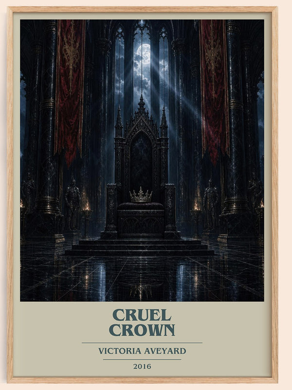 Cruel Crown book cover book poster by Victoria Aveyard – framed literary art print