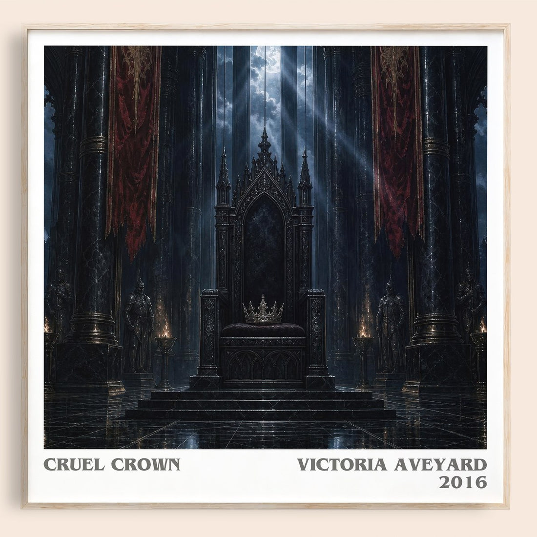 Cruel Crown literary book poster by Victoria Aveyard – framed literary art print