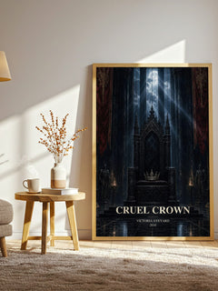 Cruel Crown watercolour print in frame leaning in hallway – dystopian wall art