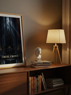 Cruel Crown watercolour print on bookshelf – Victoria Aveyard fan gift
