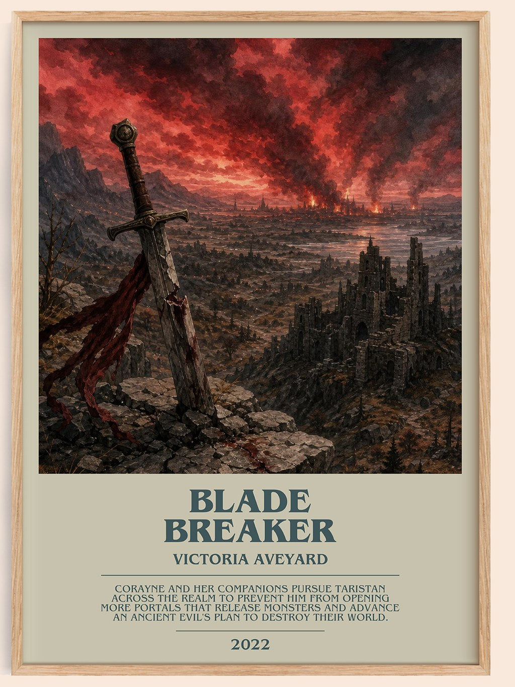 Blade Breaker bookish book poster by Victoria Aveyard – framed literary art print