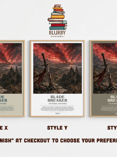 Blade Breaker bookish print in frame leaning in hallway – fantasy wall art