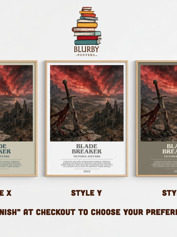 Blade Breaker bookish print in frame leaning in hallway – fantasy wall art