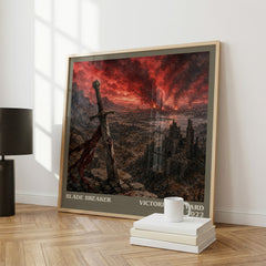 Blade Breaker literary print framed by window – literary home decor