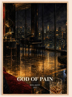 God of Pain watercolour book poster by Rina Kent – framed literary art print