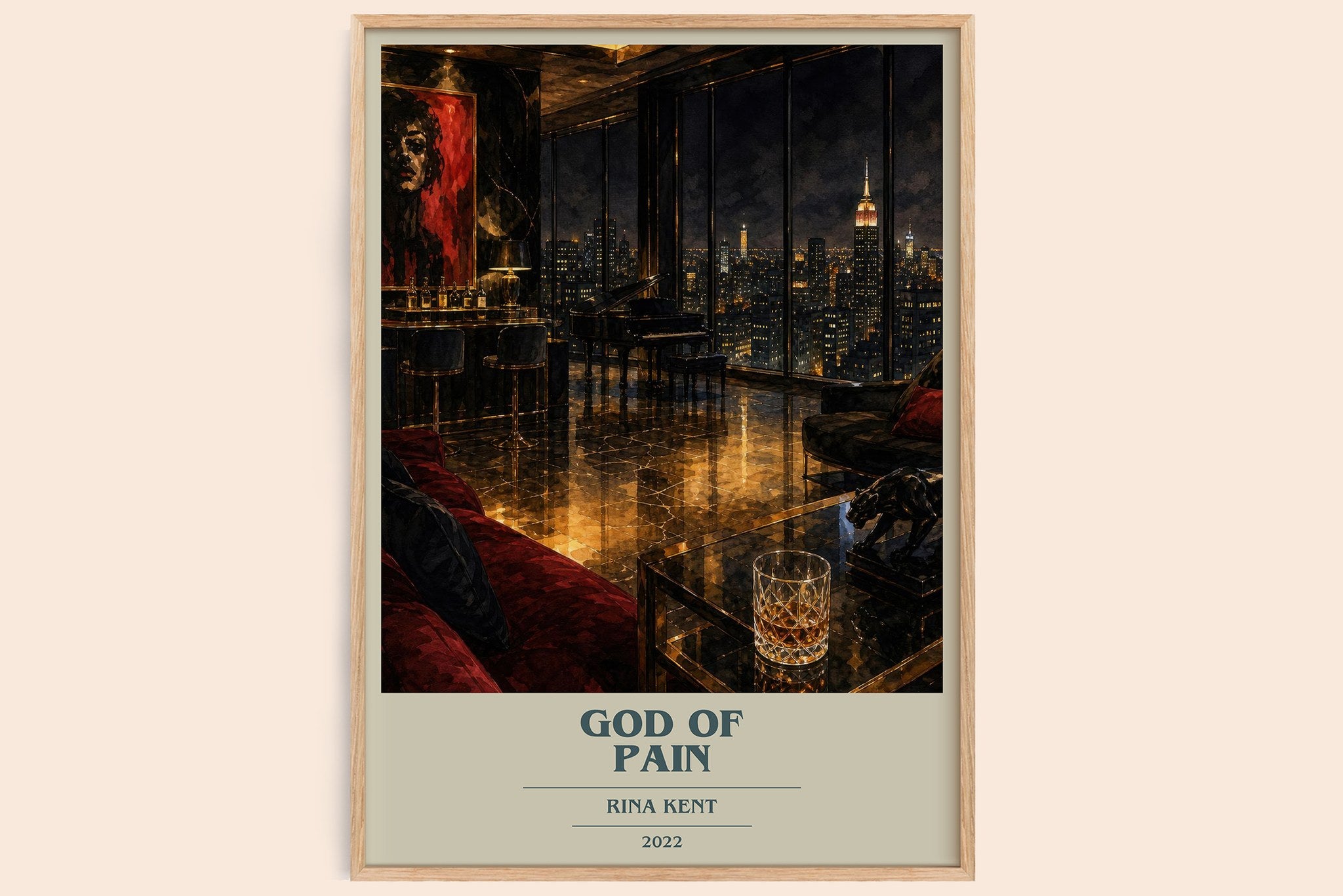 God of Pain Book Cover Poster by Rina Kent