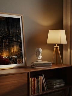 God of Pain watercolour print on bookshelf – Rina Kent fan gift