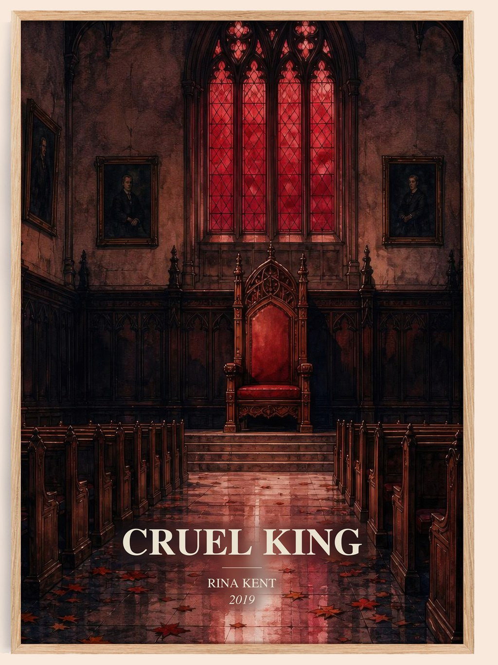 Cruel King watercolour book poster by Rina Kent – framed literary art print