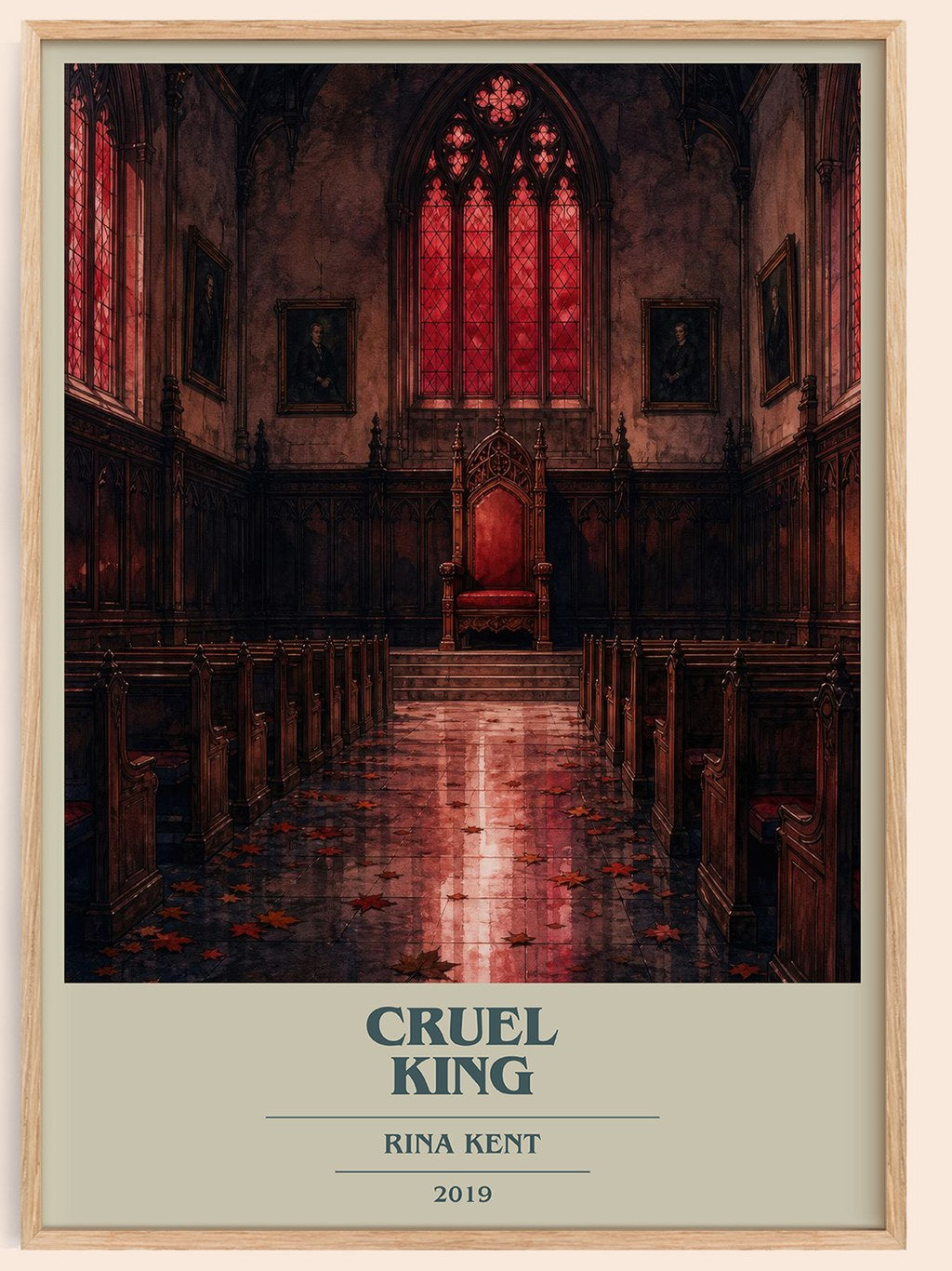 Cruel King book cover book poster by Rina Kent – framed literary art print