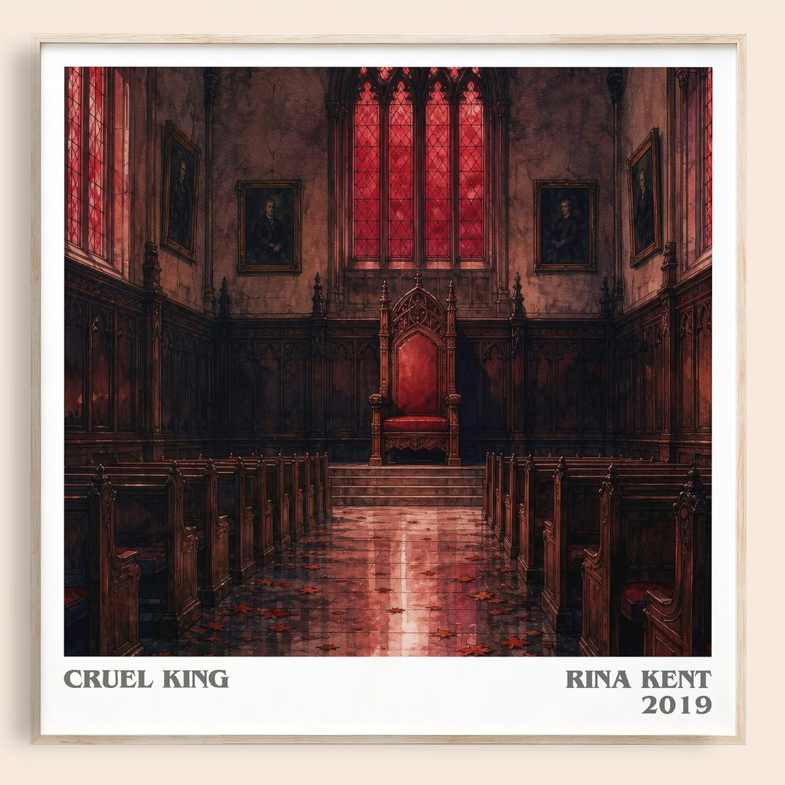 Cruel King literary book poster by Rina Kent – framed literary art print